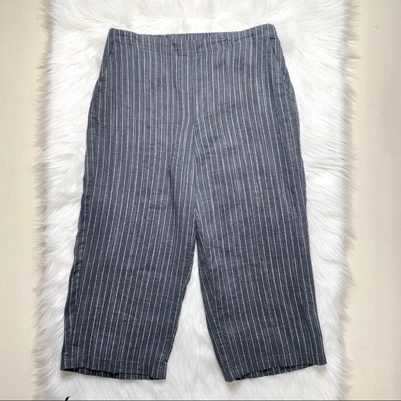 SOLD-NWT Eileen Fisher Linen Pinstripe Pants - Picture 3 of 8